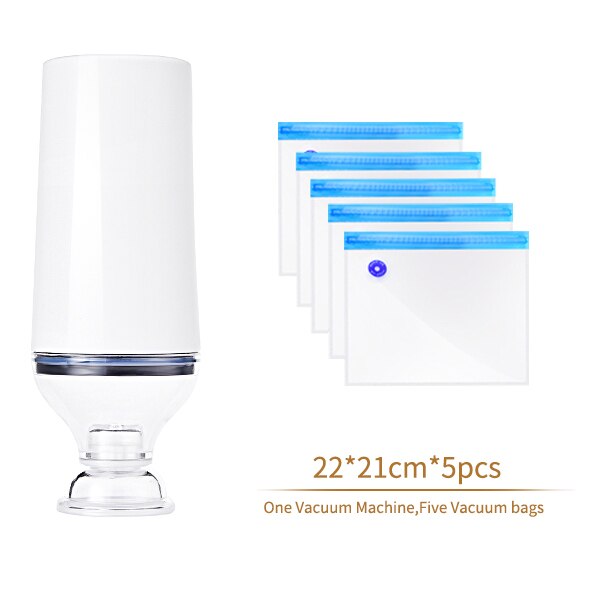 USB Vacuum Packing Machine Sous Vide Vacuum Sealer For Food Storage Food Packer Vacuum Bags for Vacuum Packaging: white-5pcs