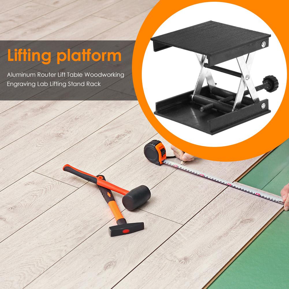 Aluminum Lifter Router Plate Table Woodworking Machinery Engraving Laboratory Stand Manual Lift Platform Carpentry Tool Lab Rack