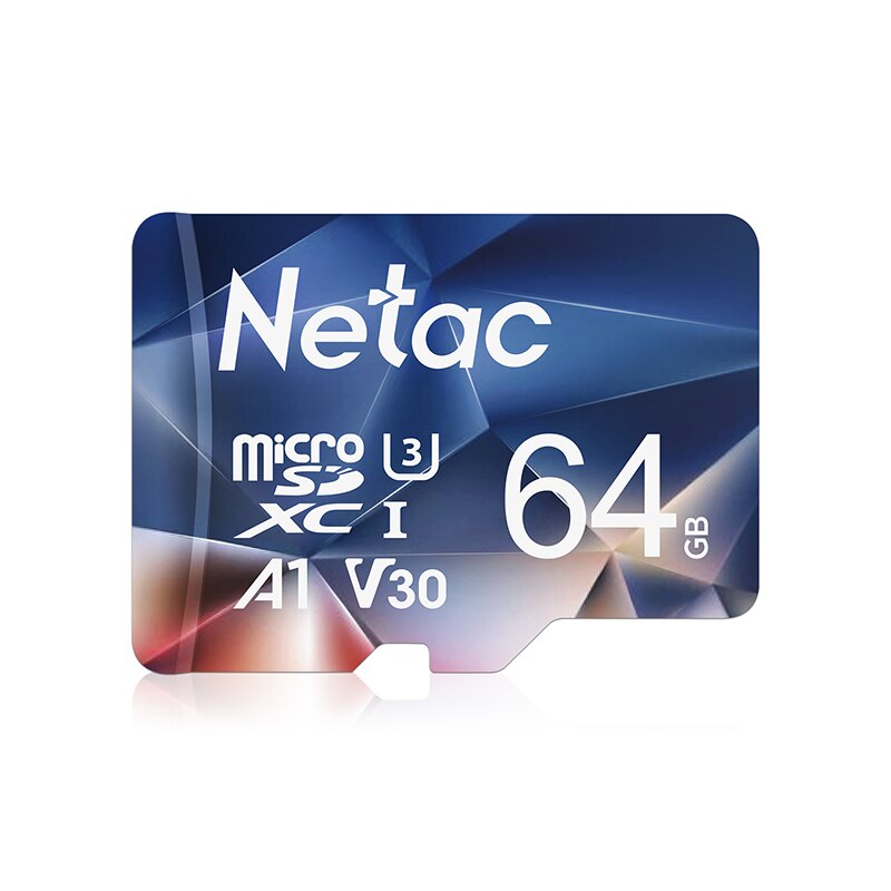 Netac-tarjeta Micro SD P500, 32GB, 64GB, tarjeta Flash SD/TF, tarjeta de memoria U3 V30 Class 10, tarjeta TF para cámara de teléfono,: 64GB 1PC