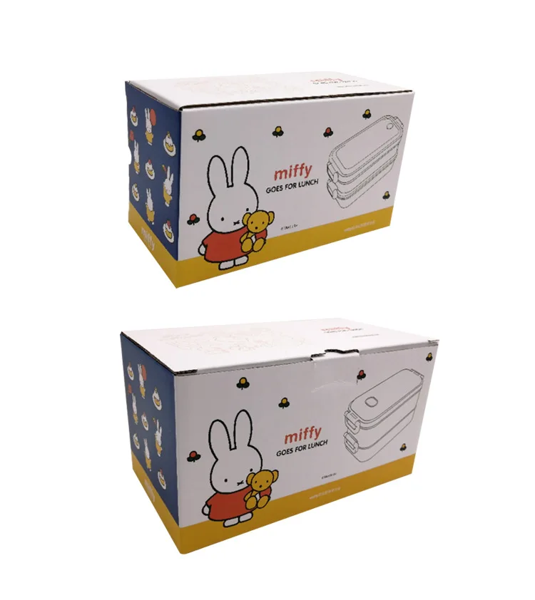 Kawaii Miffy Doppelte Edelstahl-Lunchbox mit großer Kapazität, isolierte Lunchbox für Erwachsene, tragbare Studenten-Lunchbox, Weihnachtsgeschenk