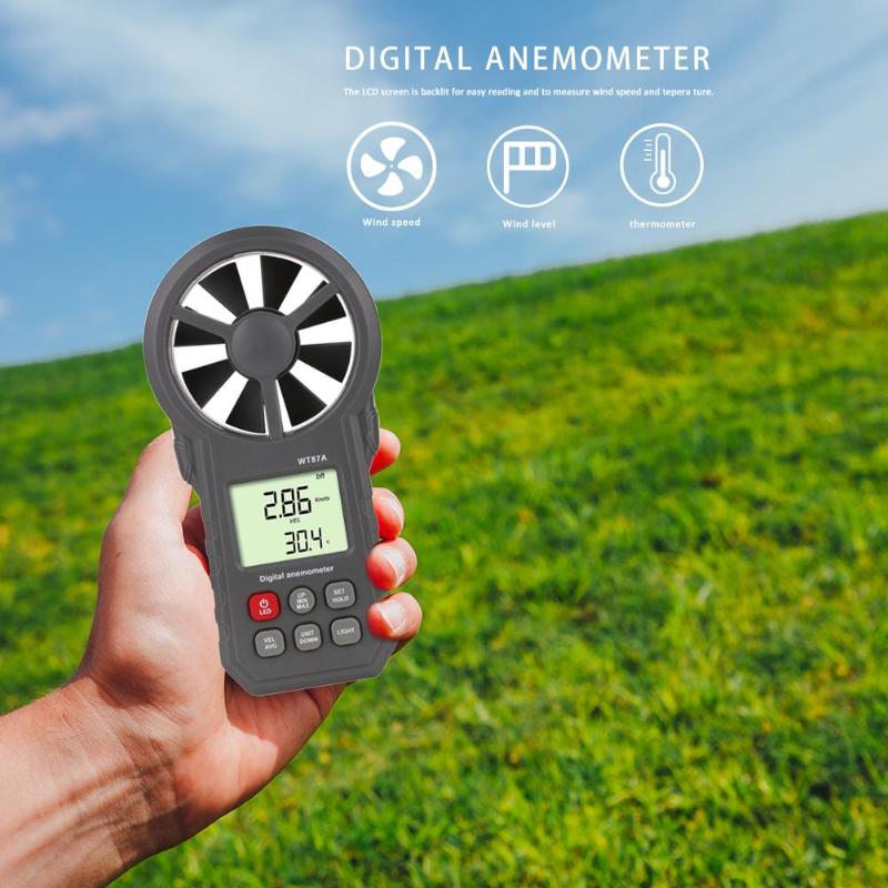 Mini Portable Digital Anemometer Thermometer Pocket Wind Speed Gauge Meter Handheld Dual-use Measuring Instruments