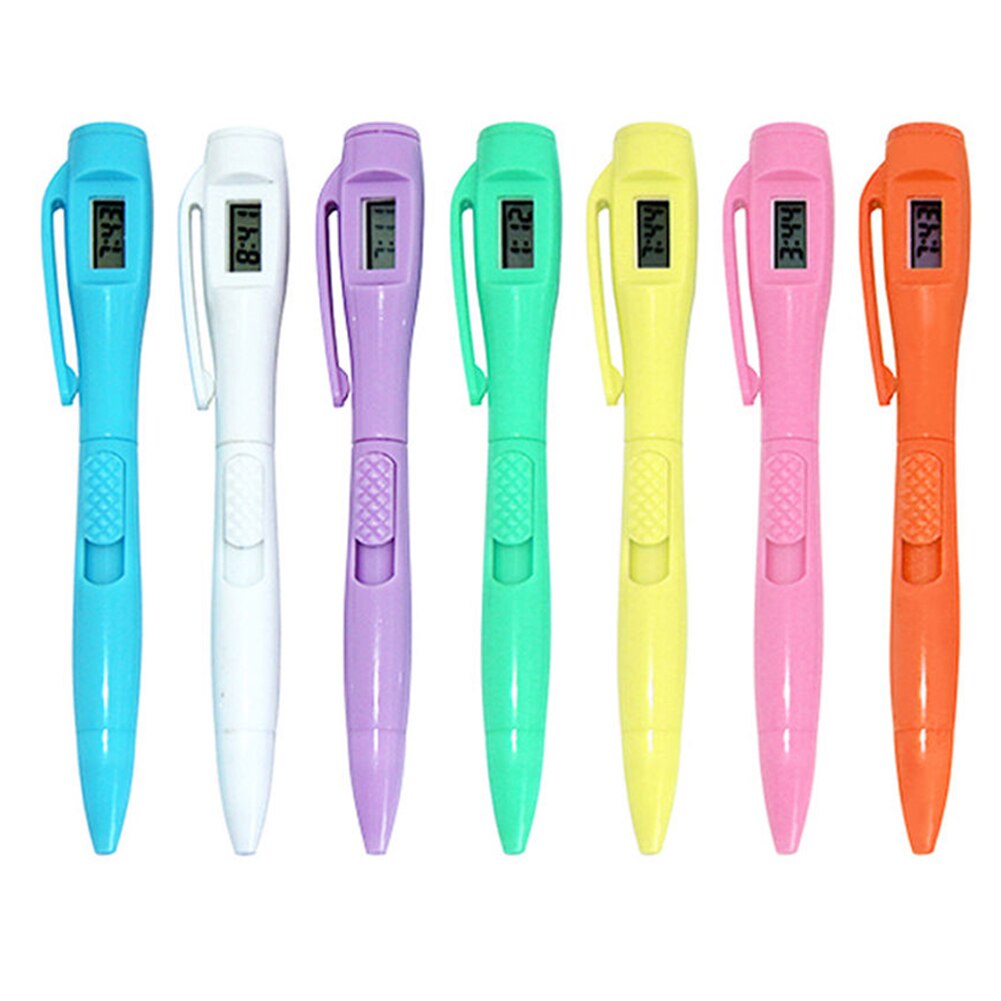 13cm Children Stationery Exam Test Digital Clock Practical Ballpoint Office Kids Plastic Students Electronic Watch Pen