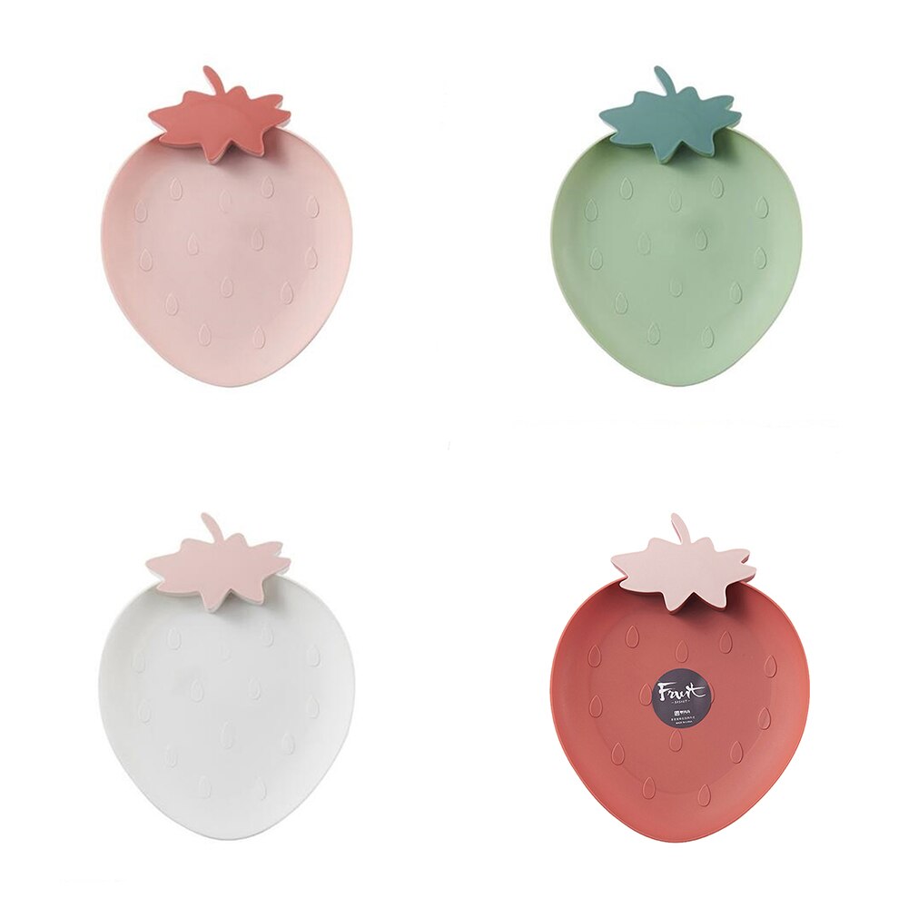 W kształcie truskawki owoce taca gastronomiczna 21*27CM salon na cukierki przekąnarty talerz suchy talerz z tworzywa sztucznego prosty deser talerz robić serwowania