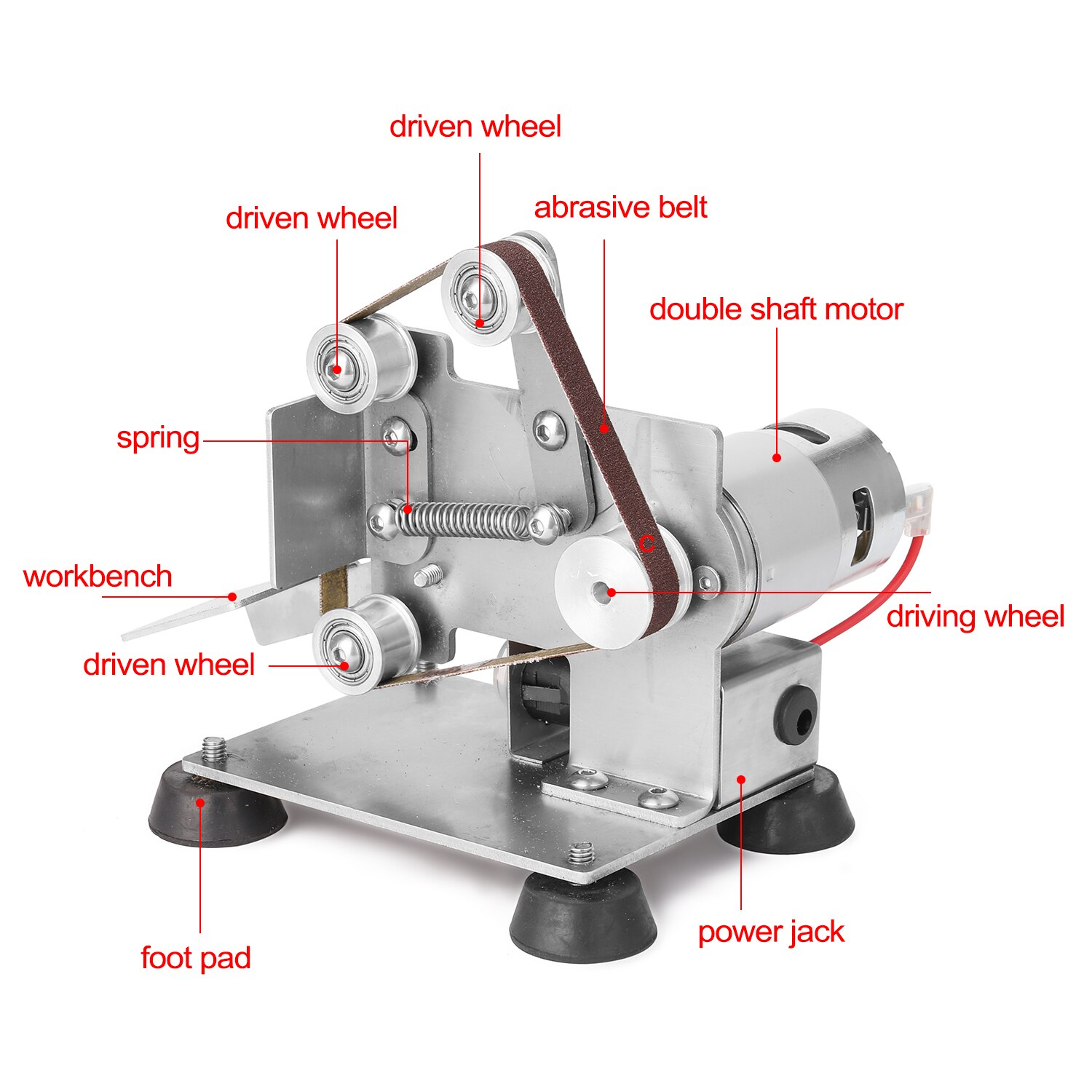 Multifunctional Portable Electric Belt Sander Grinder Mini DIY Polishing Grinding Machine Cutter Edges Sharpener