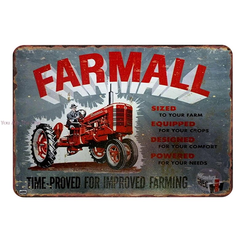 Farmall John Deere Green Metal Tin Signs Tractor For Farm House Plaque Painting Wall Decor Retro Wall Stickers For Pub Garage: 7