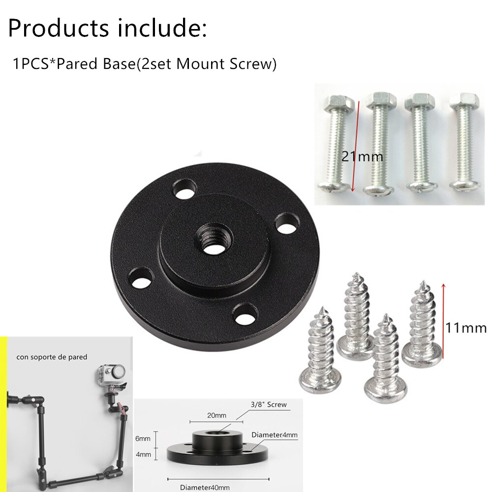 Brazo articulado mágico para cámara Gopor DSLR, soporte de 32 &quot;para videocámara, Smartphone, abrazadera de montaje en pared, Mini tableta, Webcam, vídeo y estudio: Pared Base
