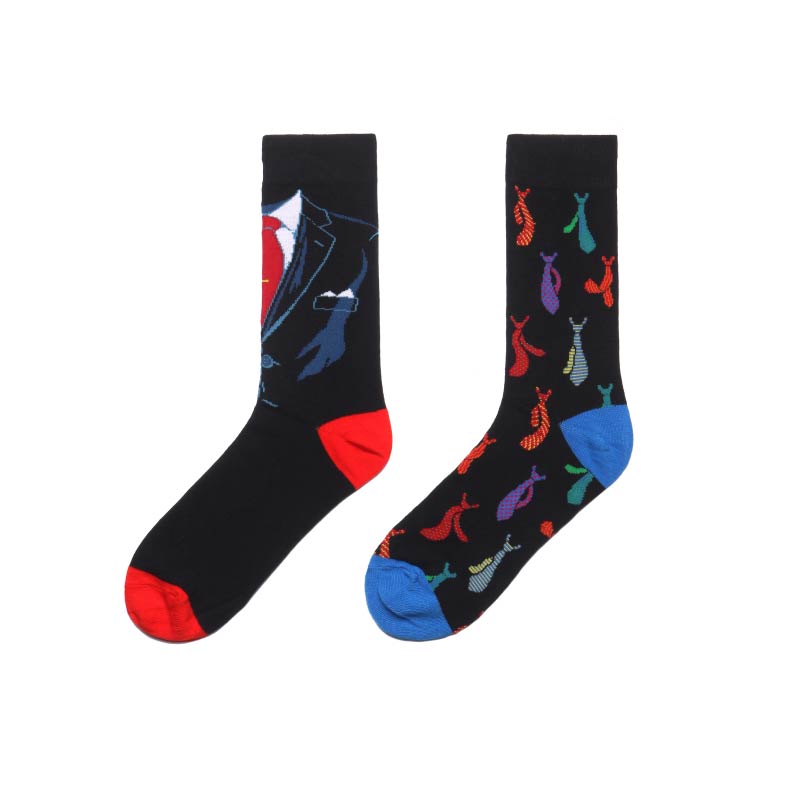 Calcetines alegres de algodón para hombre, medias coloridas de skateboard, divertidas, hip hop, de punto, yin y yang, informales