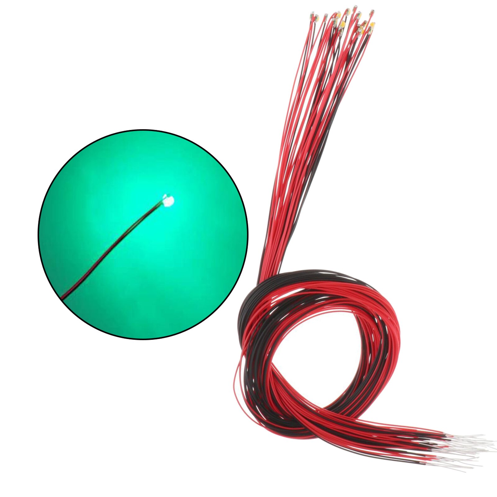 Cables de cables LED presoldados para modelo de tren, Micro Litz, SMD, 30cm, 6 colores opcionales para escenas de modelos de tren/ferrocarril, 20x: 10pcs Green 1206
