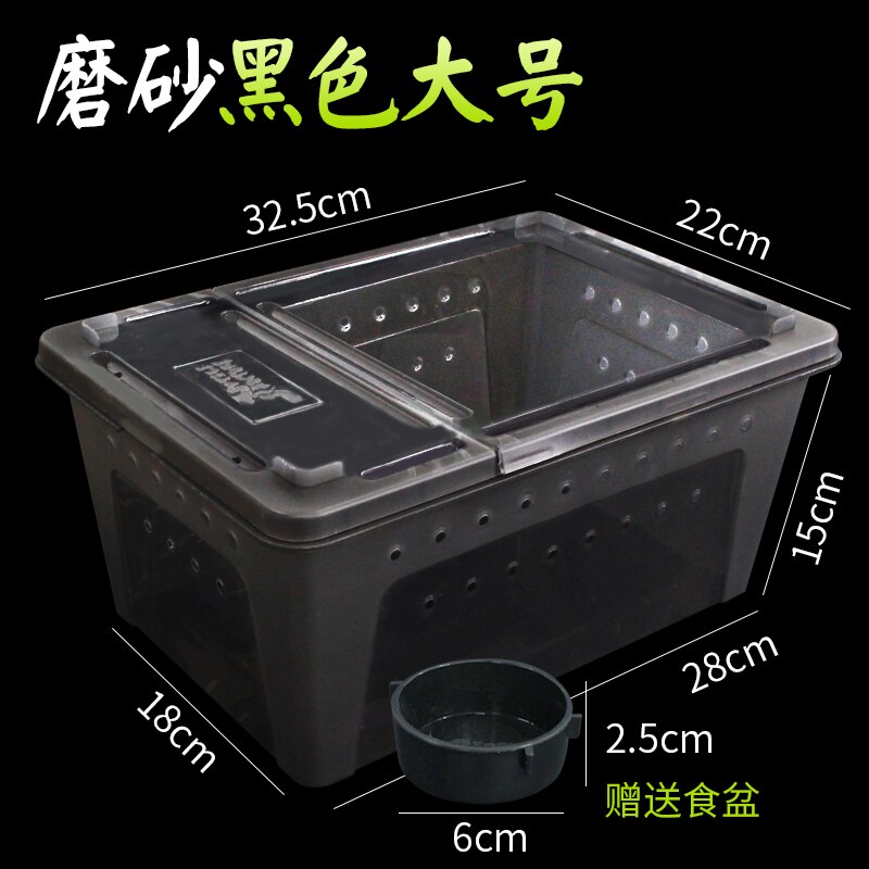 1PCS Climbing Pet Breeding Box Spider Frog Silkworm Baby Breeding Box Sericulture Yellow Mealworm Reptile Insect Box: Black L
