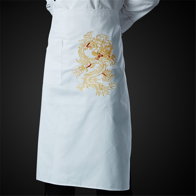 Catering 2022 News Apron Chinese Style Dragon Men Embroidery Chef Jacket Form Cook Categories Women Bakery Tunic Cook Bakery: White Apron