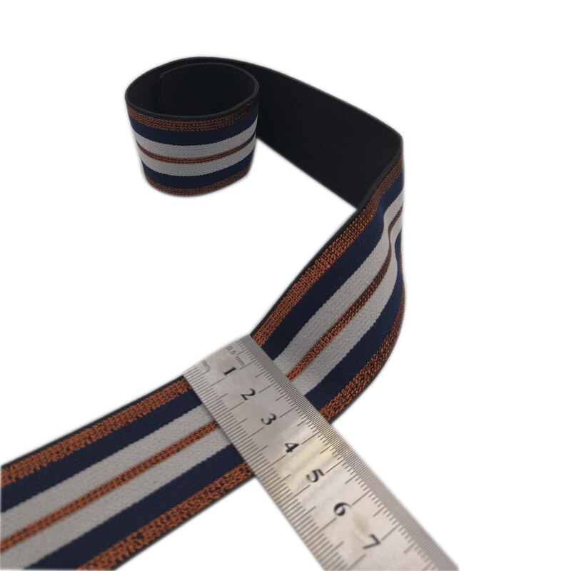 1M Elastic Bands 4cm Wide Grain Trousers Elastic Ribbon Waistband Colorful Stripe Rubber Band 40mm Webbing Bags Sewing Cloth: 1