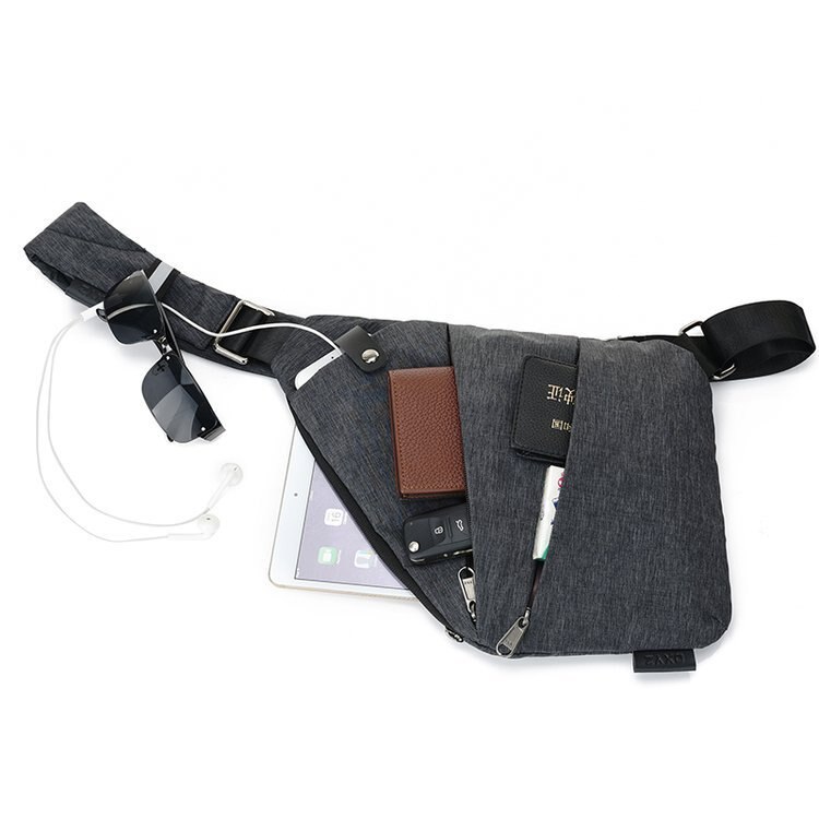 digital storage bag canvas chest bag crossbody sports waist bag multi-function close-fitting shoulder anti-theft bag