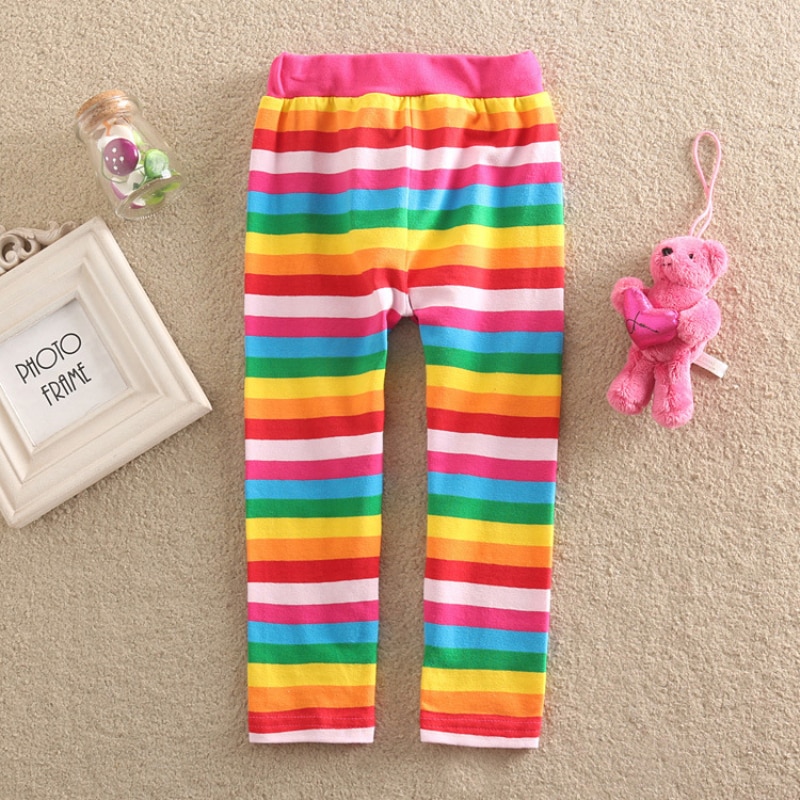 Børn piger fuld længde blyant bukser karakter farve stribe pattem pige børn pige leggings