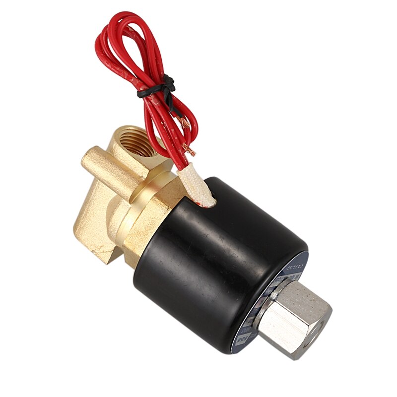 Válvula Solenoide eléctrica de latón normalmente abierta N/O, válvula neumática de 220V para agua, aceite y Gas
