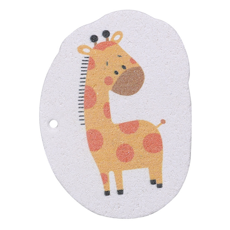 Cartoon Afwassen Doek Gecomprimeerd Houtpulp Spons Rag Cleaning Tools Voor Thuis Keuken Kom Gerechten Pot Olie Verwijderen Vaatdoek: giraffe