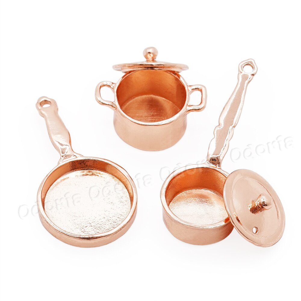 Odoria 1:12 Miniature Kitchenware Kit Frying Pan Boiler Set Dollhouse Kitchen Accessories