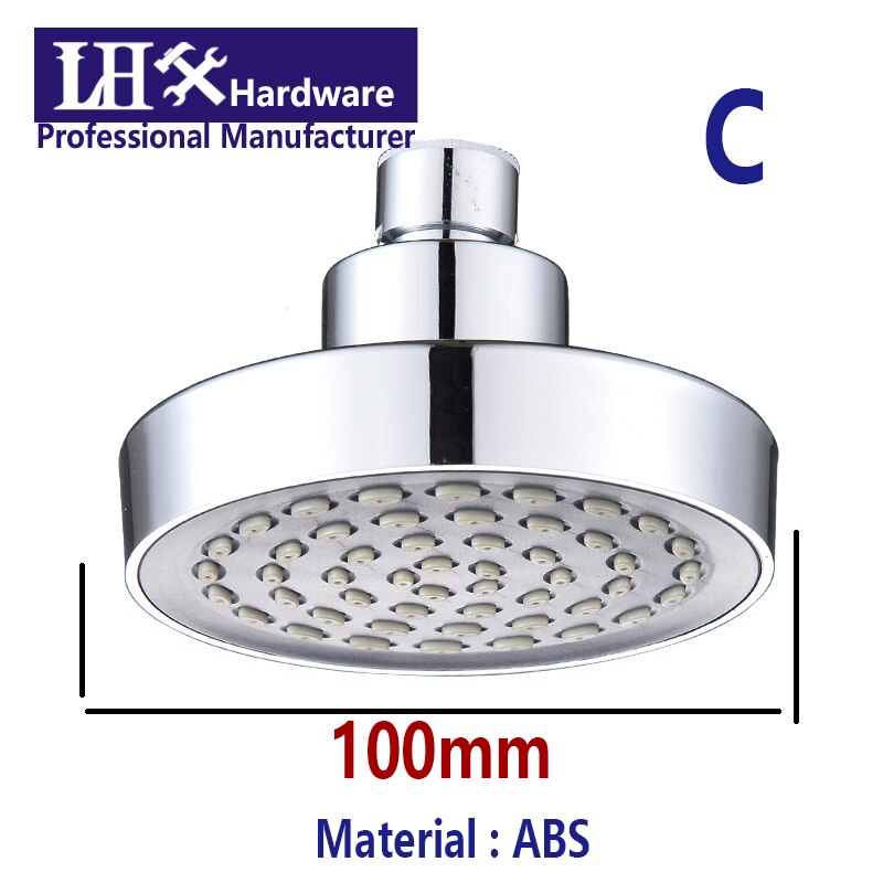 Hotel Bathroom Showerhead ABS Plastic Top Spray Single Rain Shower Head Round Chrome Finish Showerhead LHX XY102 F