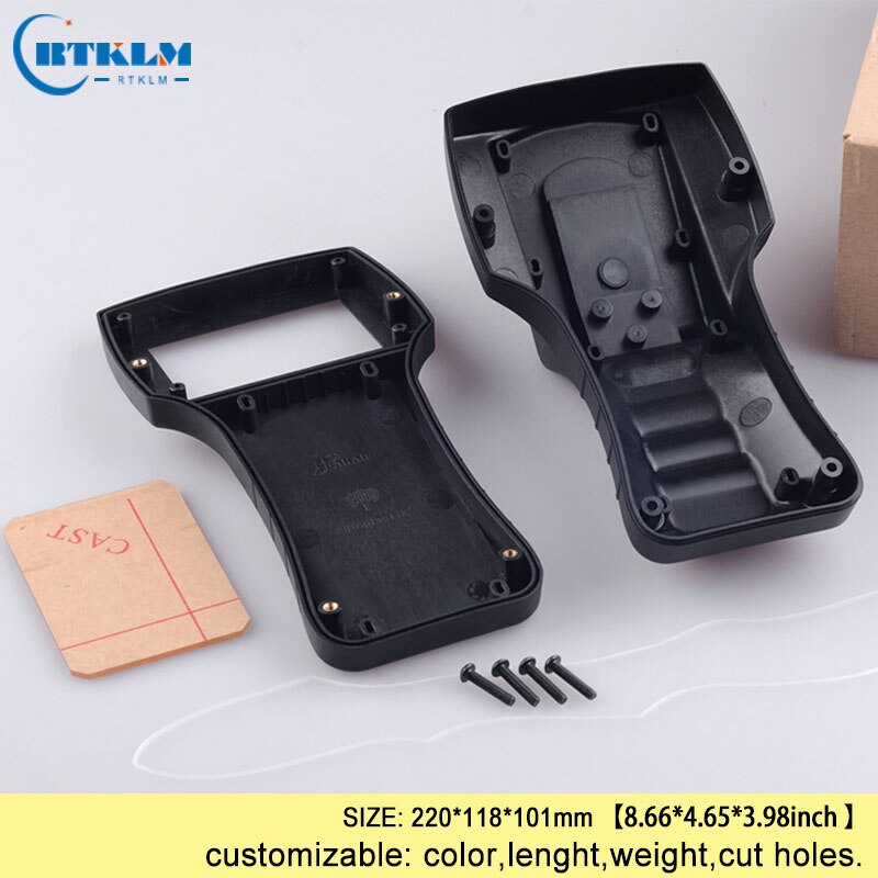 Black plastic handheld box abs plastic enclosure portable project enclosure junction box diy custom speaker box 220*118*101mm