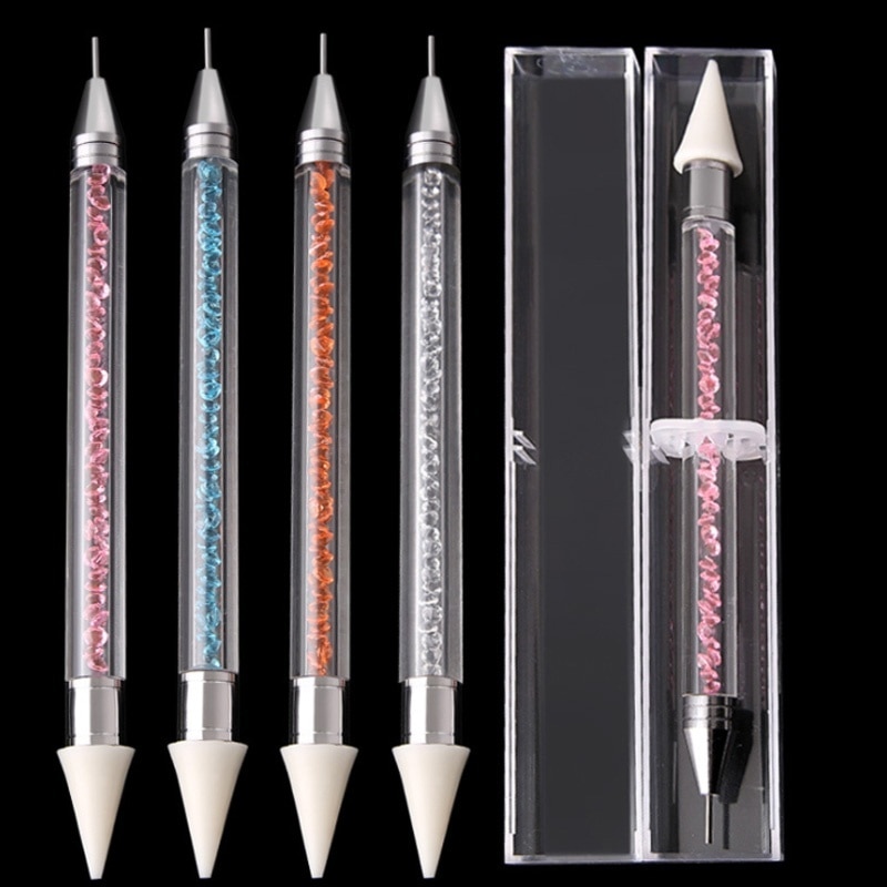 Mode Dubbele Punt Boor Pen Nail Schilderij Borstel Darwing Borstel Set Dot Pen Eyeliner Streep Gradiënt Tool Nail Accessoires