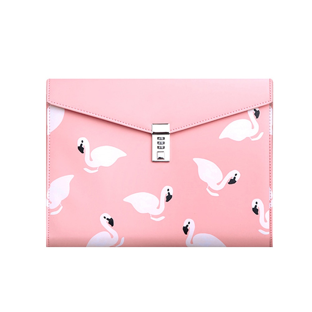 A4 PU Leather Password Lock Document Bag Manager File Folder TPN086-1