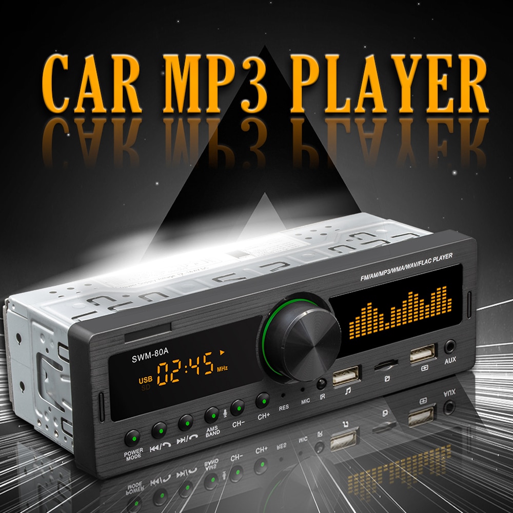 Kebidumei Bluetooth Autoradio Autoradio Radio Fm Aux Ingang Ontvanger Sd Usb SWM-80A 12V In-Dash 1 Din auto MP3 Multimedia Speler
