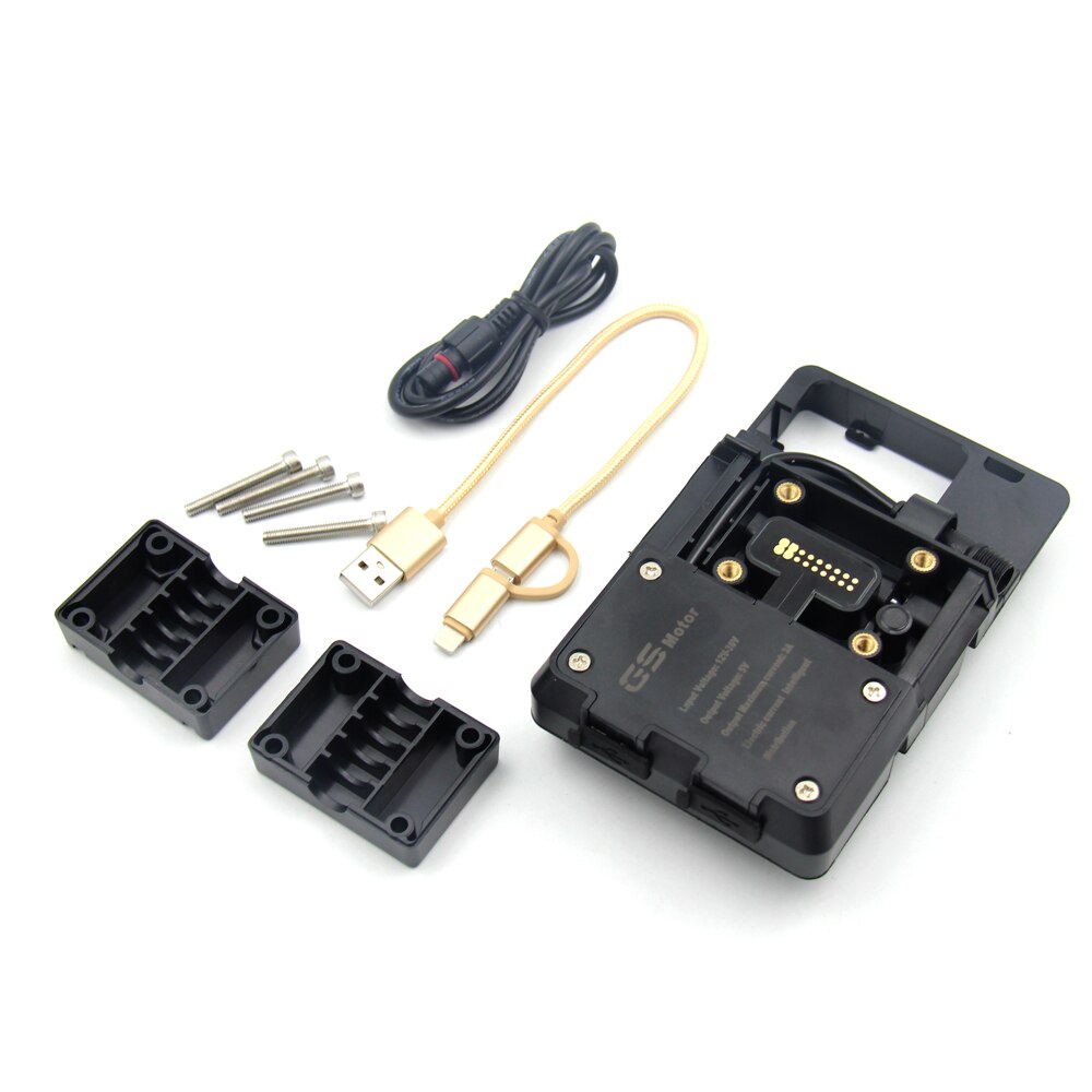 Support adaptateur de montage GPS de moto, support de Navigation 12MM pour BMW R1200RS R1200R F850GS F750GS F800GS F700G: USB Phone clip