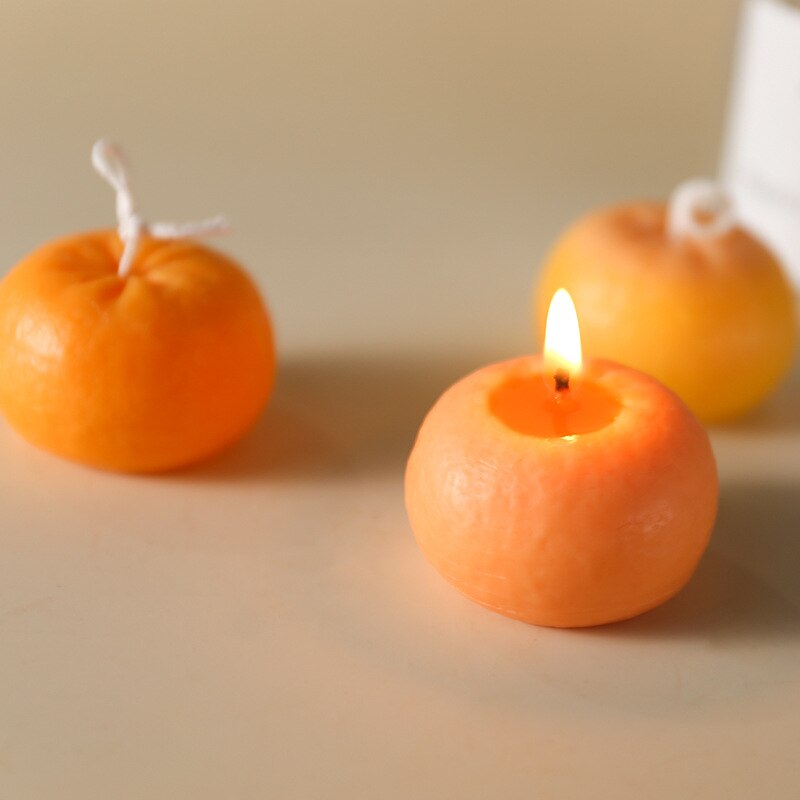Molde de silicona para vela naranja, con forma de fruta, para hornear, para fabricación de velas, 6x5,8 cm