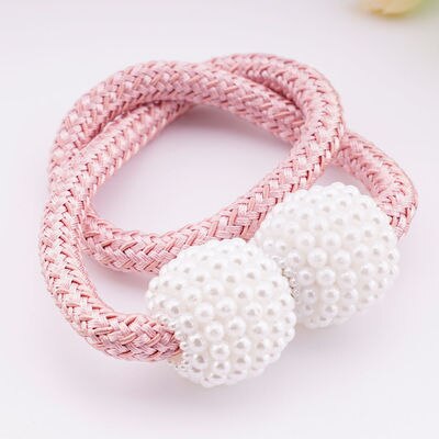 1/2PCS Magnetic Curtain Clip Curtain Holders Pompom Tieback Buckle Hanging Ball Buckle Curtain Tie Back Accessories Home Decors: Pink / 2 PCS