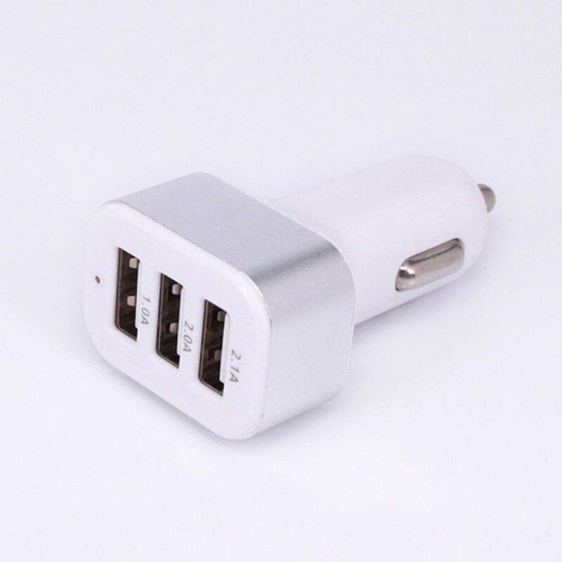 Cargador USB Universal para coche, adaptador de 3 puertos, enchufe 1A 2.1A, carga rápida para GPS, teléfonos móviles, MP3