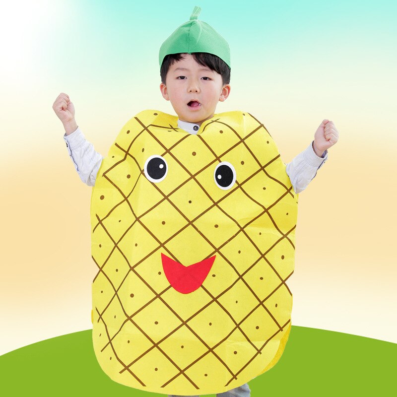 1 Set/partij Kerst Kinderen Vruchten En Groenten Modeling Kostuums Kleuterschool Milieubescherming Outfits (Goede): 10 / 150-180cm