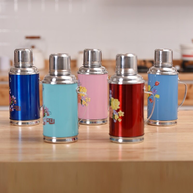 Thermos de voyage rétro, 0.8/1,2 l/2l, bouteille de café, en acier inoxydable, tasse, conservation de la chaleur et du froid