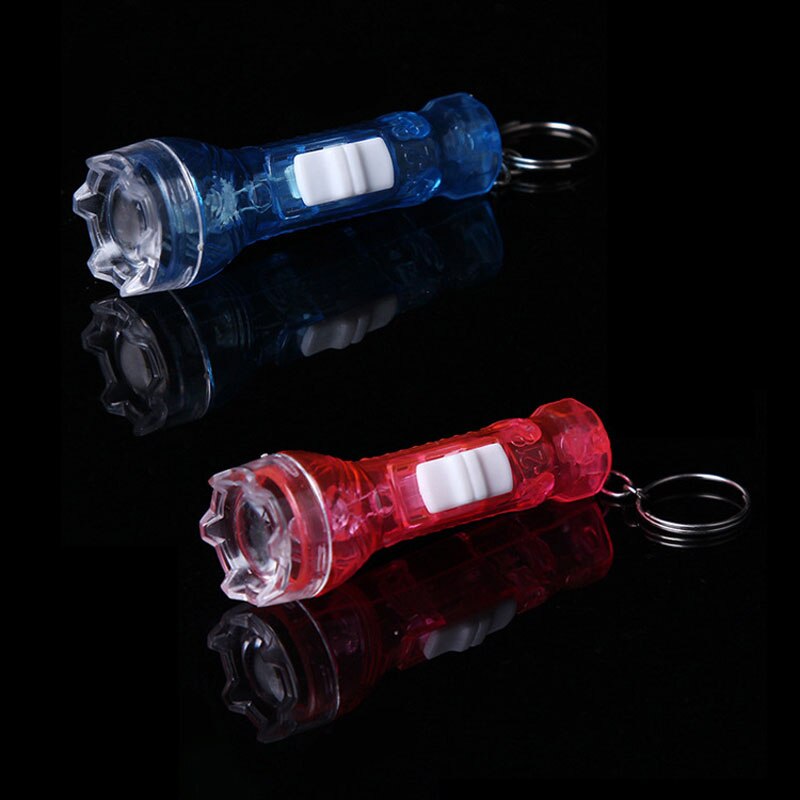 2pcs Mini LED Flashing Flashlight Toys Kids Flash Light Key Rings Light Random Colour