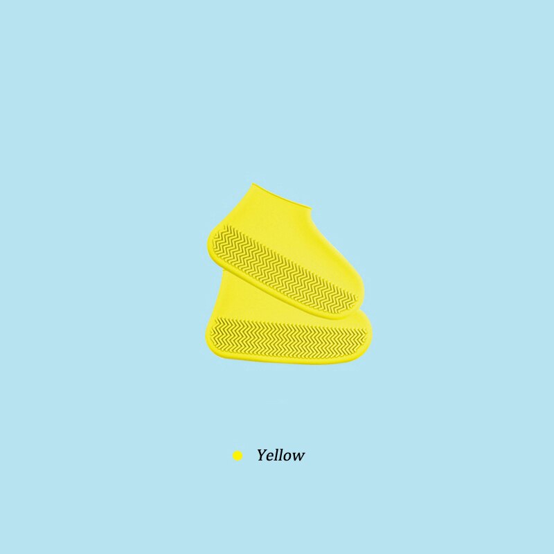 Silikon Galoschen Wasserdichte Schuh Abdeckungen Regen Stiefel Gummi Regen Schuh Abdeckung Schuh Schutz Unisex Regnerischen Tage Anti-slip Latex: Yellow / M