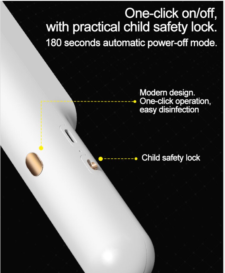 Portable UV-C Disinfection lamp for a More Thorough Clean, Eliminate 99.99% of the Viruses