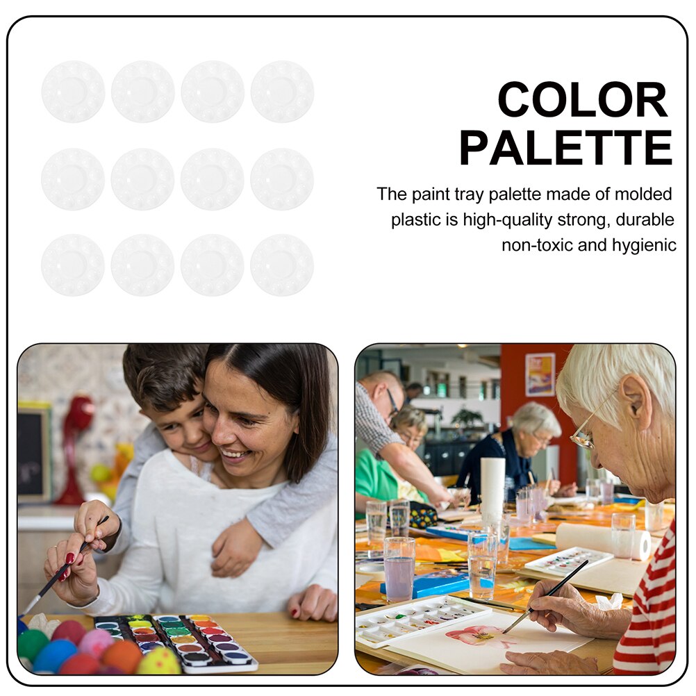 24Pcs Paint Pigment Tray Pigment Pallet Color Mixer Plate Art Student Pallet for School