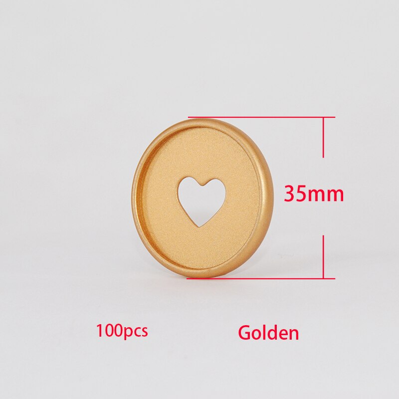 Discos de encuadernación para planificador de setas, anillas para cuaderno, accesorios para álbum de recortes, suministros escolares, 35mm, 100 Uds.: Golden-100pcs