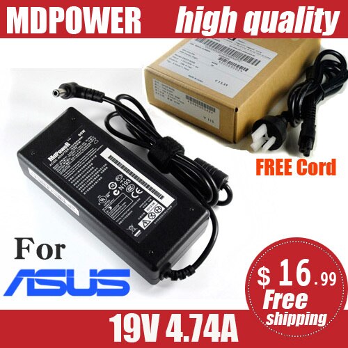 MDPOWER For ASUS N71 N73 N73X N73Y notebook laptop power supply power AC adapter charger cord 19V 4.74A