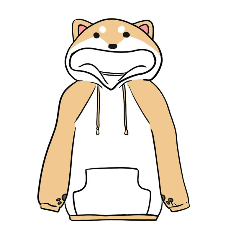 Shiba Inu Doge-abrigo de felpa con capucha para mujer, sudadera de terciopelo de manga larga con dibujos animados, estilo Kawaii, cálido, invierno, navidad