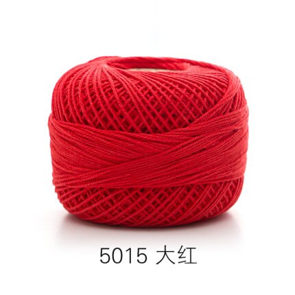 50g/ball 5# Lace Yarn 3 ply 100% Cotton for Hand Knitting Crochet Thin Thread for DIY Pillow Lace Supplies Soft: 5015