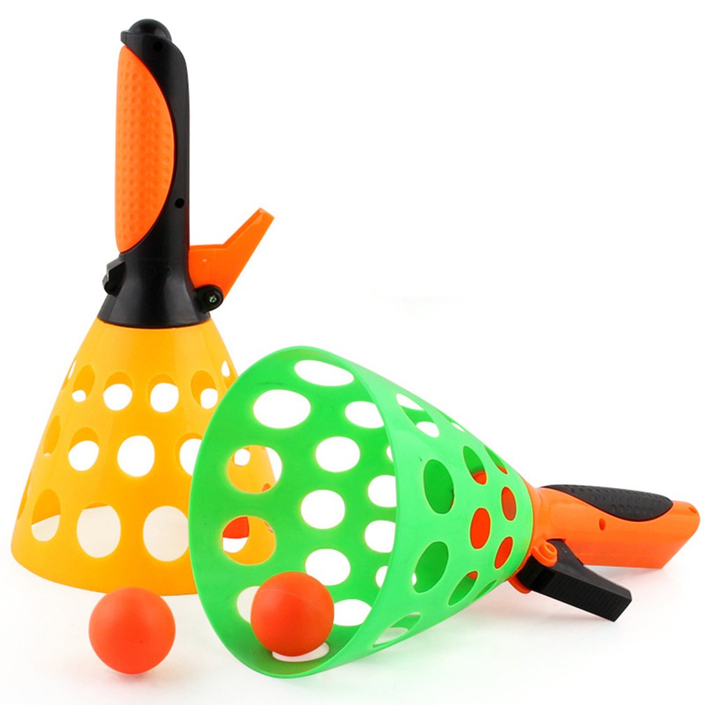 1 Set Parent-child Catapult Table Tennis Launch Ball Perfect Toy For Kids Outdoor Interactive Rubber Balls Ping Pong Balls Toys