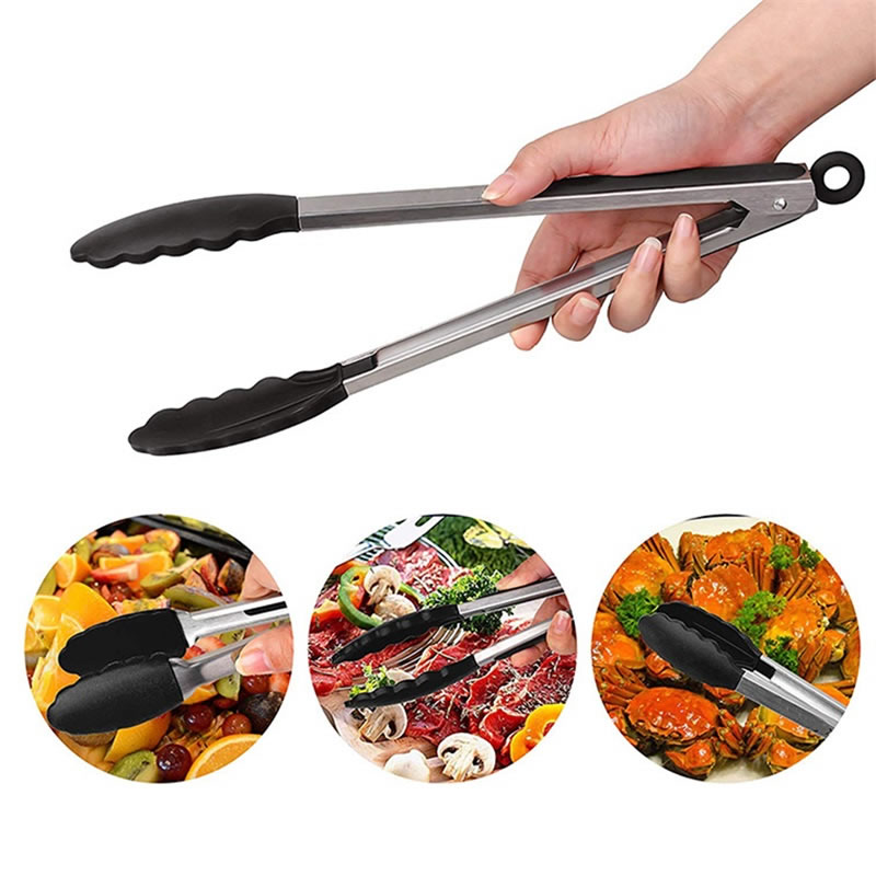 1Pc Siliconen Voedseltangen Non Stick Clips Server Brood Cake Vlees Pasta Salade Presenteren Tong Koken Bakken Tools Keuken gebruiksvoorwerpen