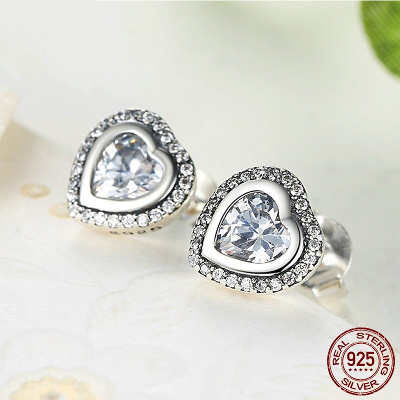 Afile S925 Sterling silber ohrringe liebe herz diamant zirkon diamant reinem silber ohrringe Stelle monopol PAS405