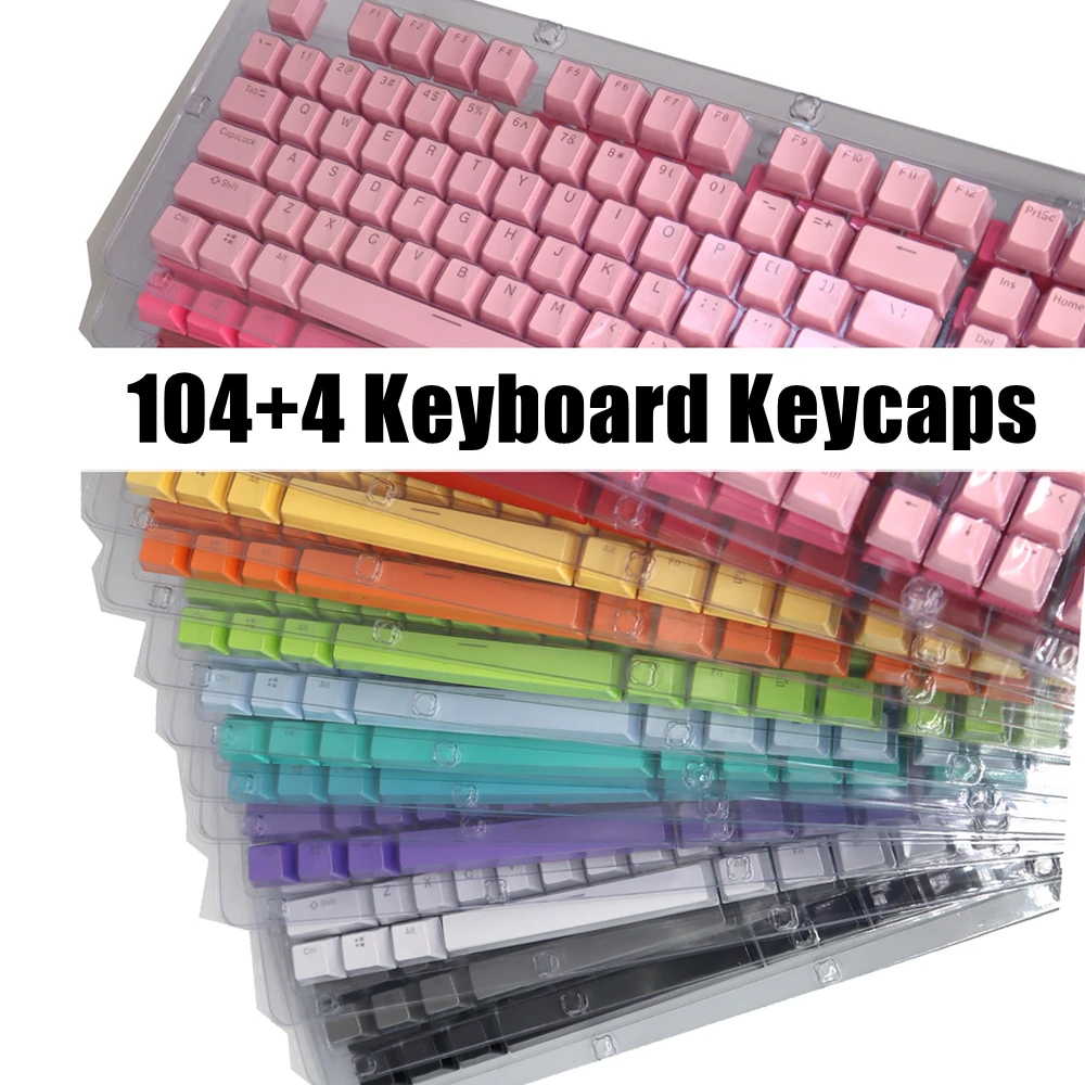 104pcs Universal Mechanical Keyboard Keycaps Ergonomic Blank Keycaps For Cherry MX Mechanical Keyboard Replacement Backlit Key