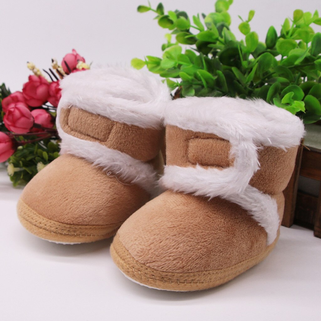 Novo bebê mais botas de veludo do bebê recém-nascido meninas cashmere de pelúcia botas de inverno bandagem manter sapatos quentes adesivos mágicos sapatos da criança