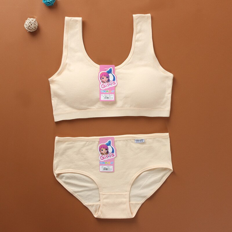Teenage Girl Bra and Panties Sets 12 Year Old Teen Clothes Sport Underwear 14 Training Bra for Girls 8-14Y Brief Topic Tube