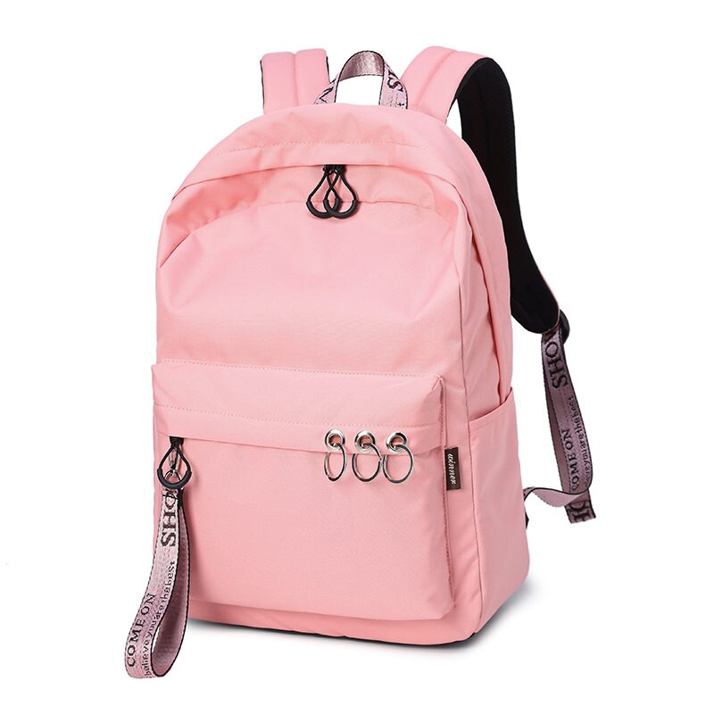 Tourya Waterproof Women Backpack Large Capacity Solid College Bookbags School Bags for Teenage Girls Travelling Knapsack: pink / 15 Inches