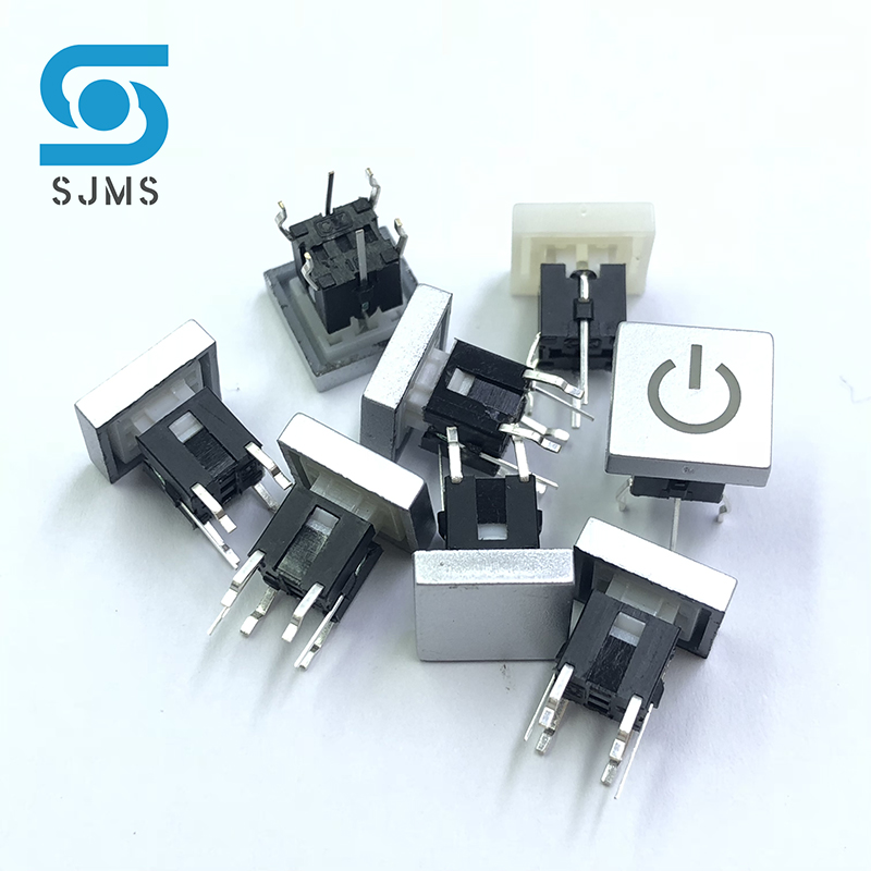 Tapa de interruptor cuadrado C10 LED, 10x10mm, con símbolo, 6x6mm, botón táctil LED