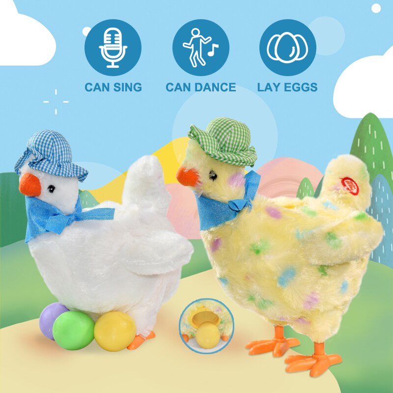 2022 Leggen Ei Kip Kip Elektronische Knuffel Dansen Zingen Anti-Stress Gadget Grappig Decompressie Kinderspeelgoed