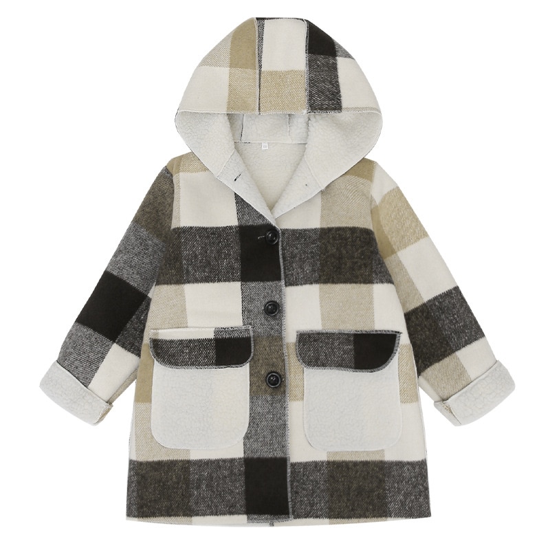 Automne/hiver fille veste en laine 5 6 8 10 12 ans enfants vêtements épaissir à capuche filles épaissir longs manteaux mignon filles Outwear
