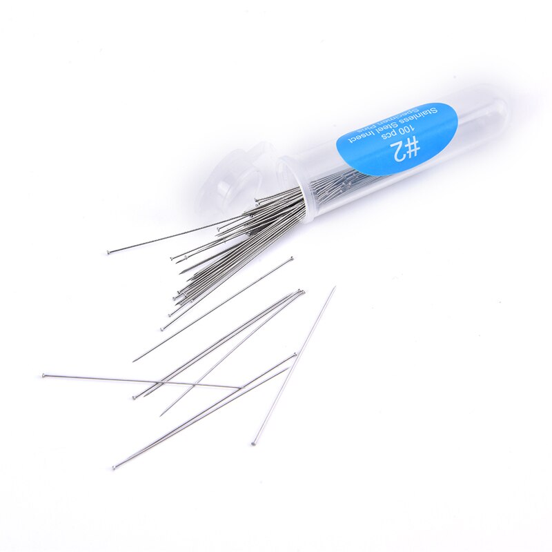 100Pc Insect Pin Specimen Needle Stainless Steel With Tube For School Lab Entomology Body Dissection Insect Needle: 2